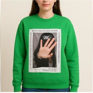 New! ZGY Denim Green Graphic Sweatshirt